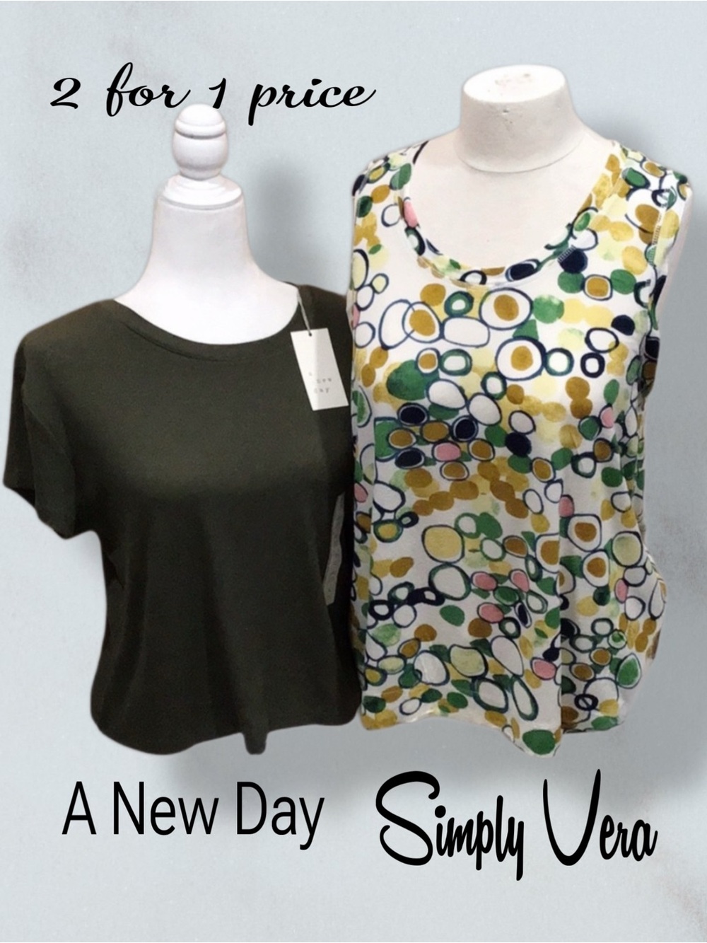 SIMPLY VERA and A NEW DAY Tank Top & A New Day Cropped Tee Size XL